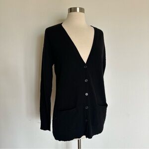 Lauren Ralph Lauren 100% Cashmere Black Cardigan Sweater Sz Small